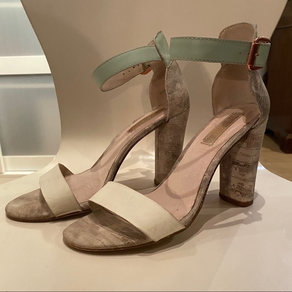 Anthropologie mint accent heels